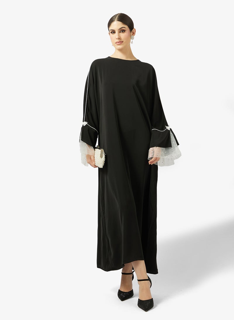 Khizana Abaya With Ruffle Sleeves - Image 4